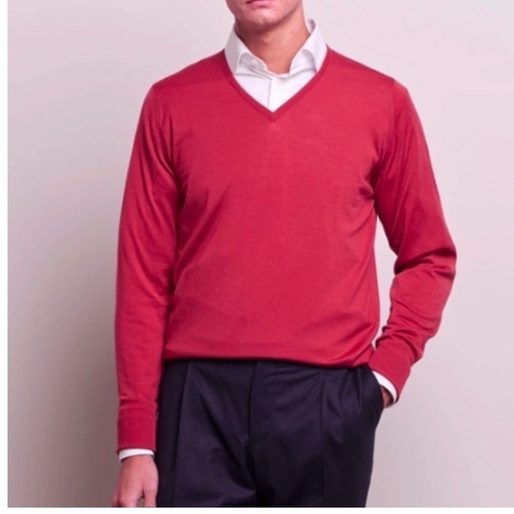 John Smedley Knit Sweater Old money Minimalist Preppy Club preppy Cotton M - Picture 1 of 12